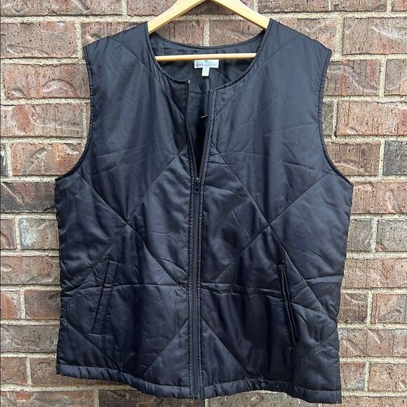 Socialite Men's Black Quilted Sleeveless Zipper Zip Pocket Vest Fall Winter L XL - Picture 7 of 12